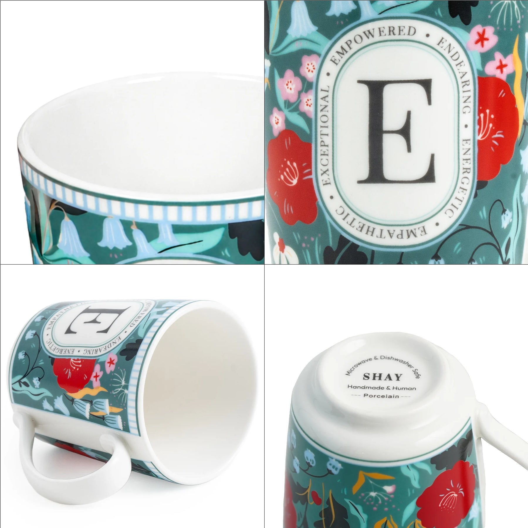 E Ceramic Coffee Mug | 300 ML | Alphabet Collection