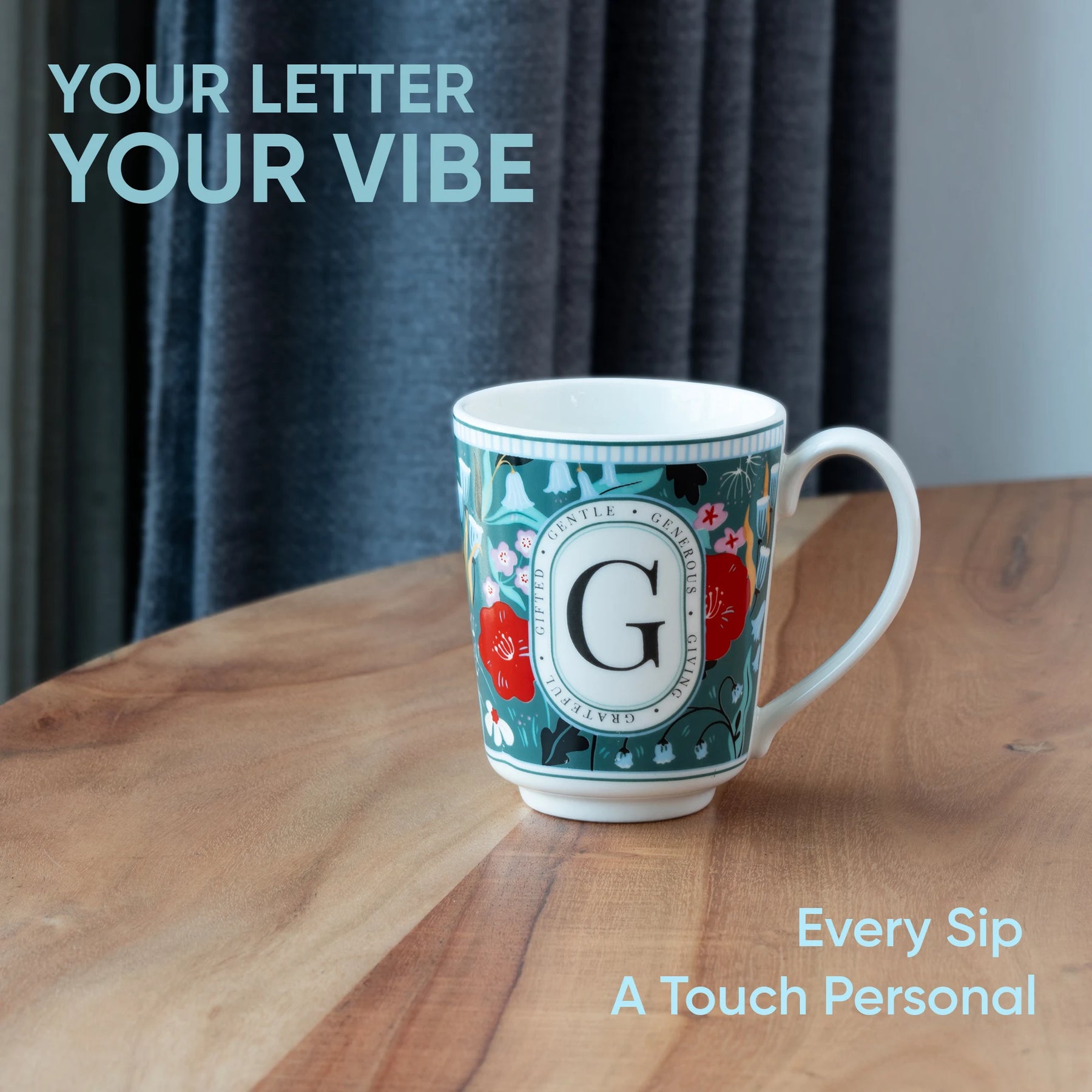 G Ceramic Coffee Mug | 300 ML | Alphabet Collection