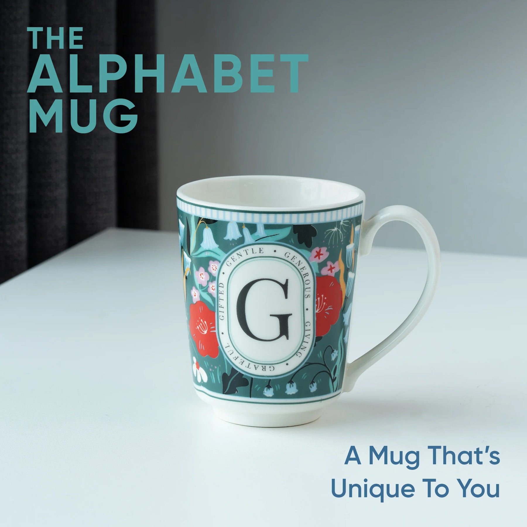 G Ceramic Coffee Mug | 300 ML | Alphabet Collection
