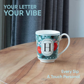 H Ceramic Coffee Mug | 300 ML | Alphabet Collection