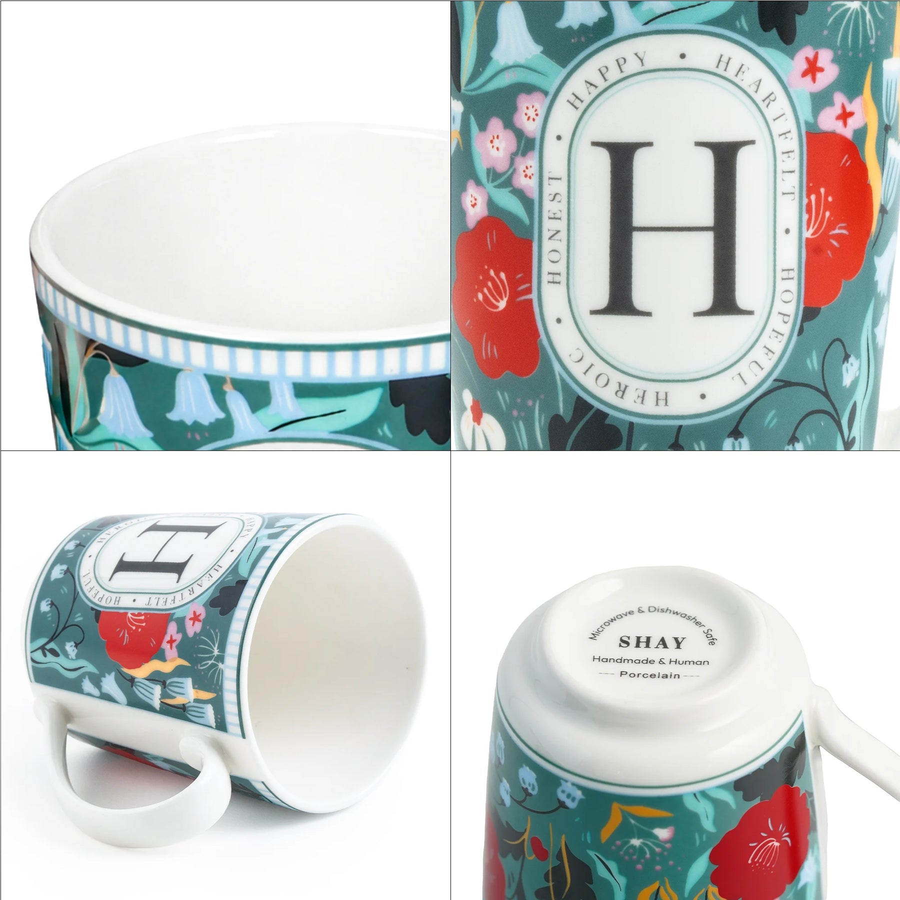 H Ceramic Coffee Mug | 300 ML | Alphabet Collection