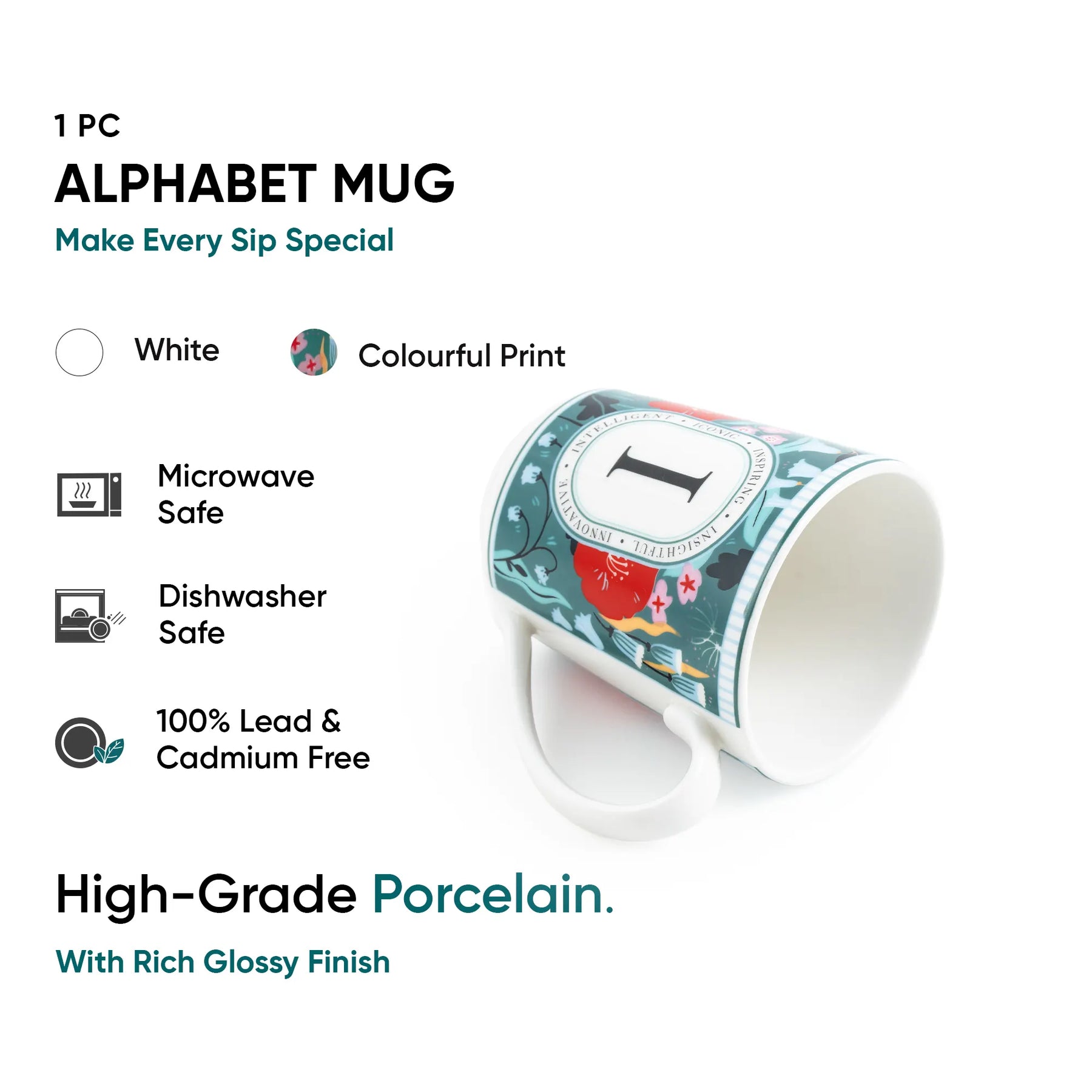 I Ceramic Coffee Mug | 300 ML | Alphabet Collection