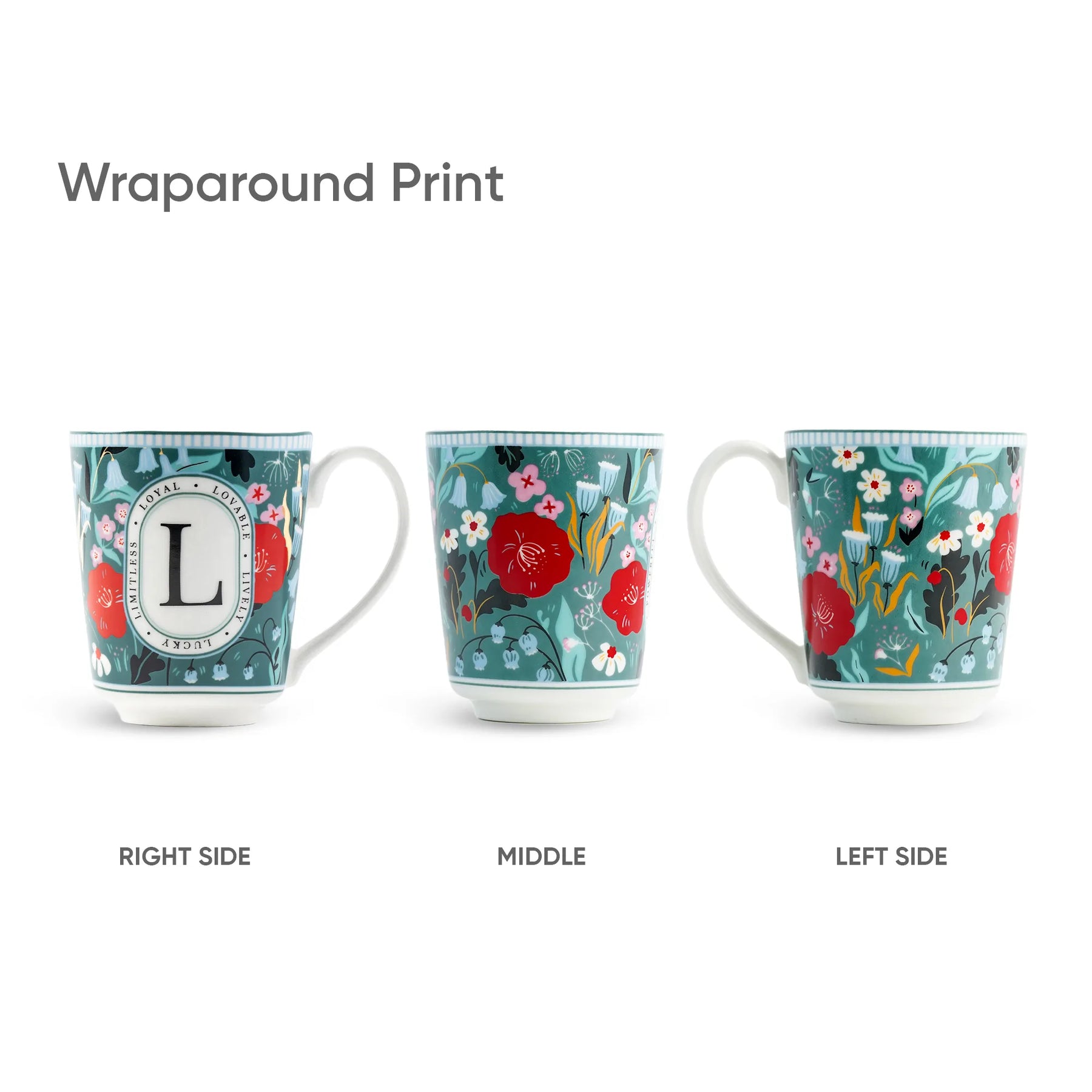 L Ceramic Coffee Mug | 300 ML | Alphabet Collection