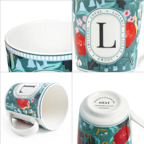 L Ceramic Coffee Mug | 300 ML | Alphabet Collection