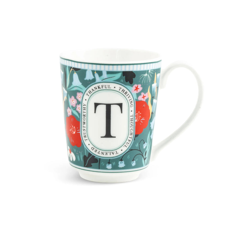 T Ceramic Coffee Mug | 300 ML | Alphabet Collection