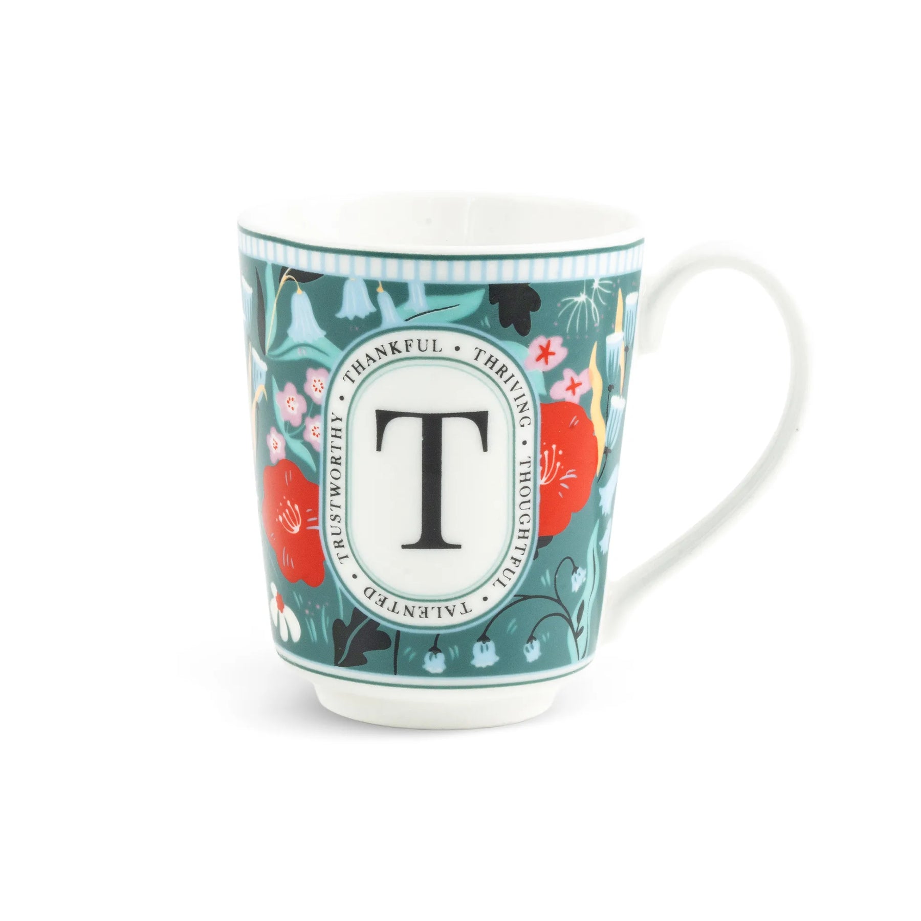 T Ceramic Coffee Mug | 300 ML | Alphabet Collection
