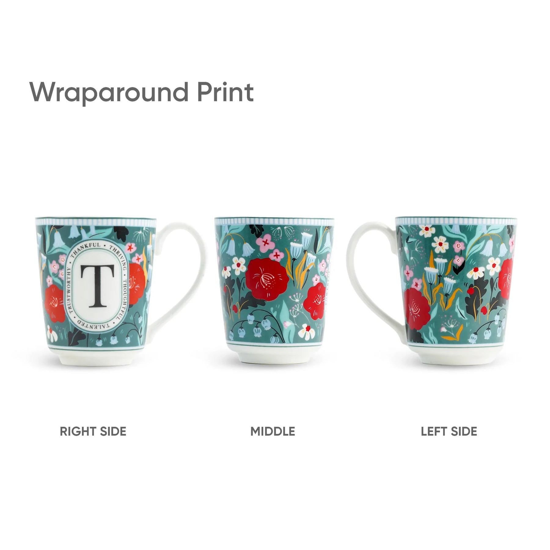 T Ceramic Coffee Mug | 300 ML | Alphabet Collection