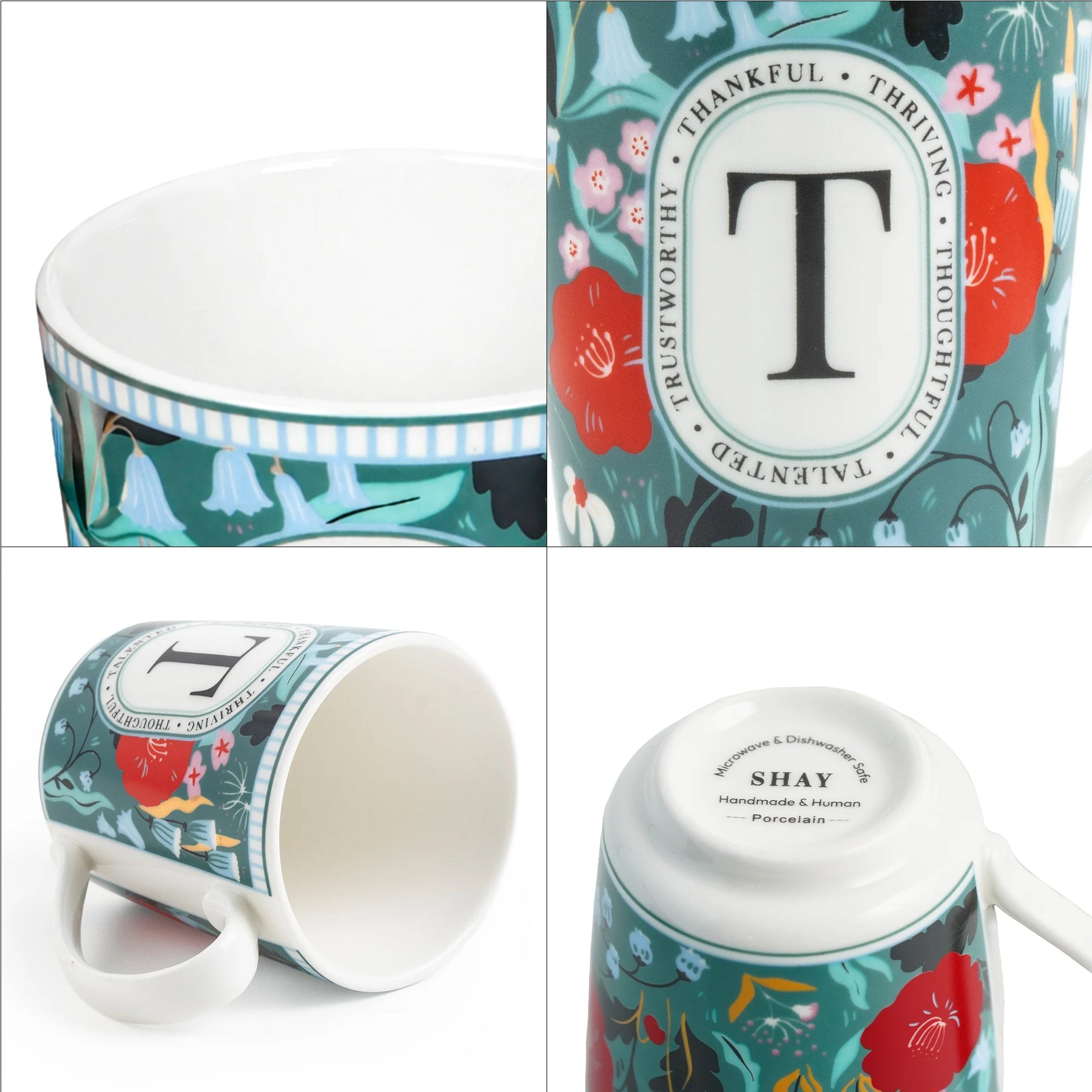 T Ceramic Coffee Mug | 300 ML | Alphabet Collection