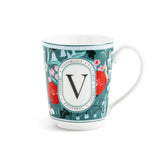 V Ceramic Coffee Mug | 300 ML | Alphabet Collection