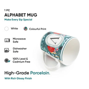 V Ceramic Coffee Mug | 300 ML | Alphabet Collection