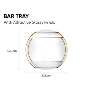 Large Bar Tray for Serving | Steel and Gold Bar Tray