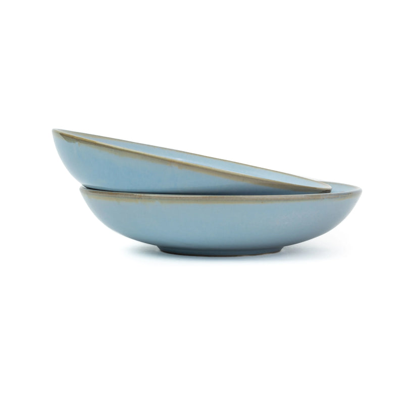 Ceramic Pasta Bowl | Flow Collection | Set of 2 | Light Blue