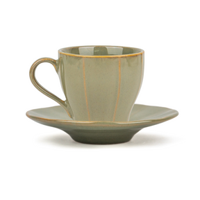 Ceramic Tea Cup & Saucer – Pista Green, 180ml