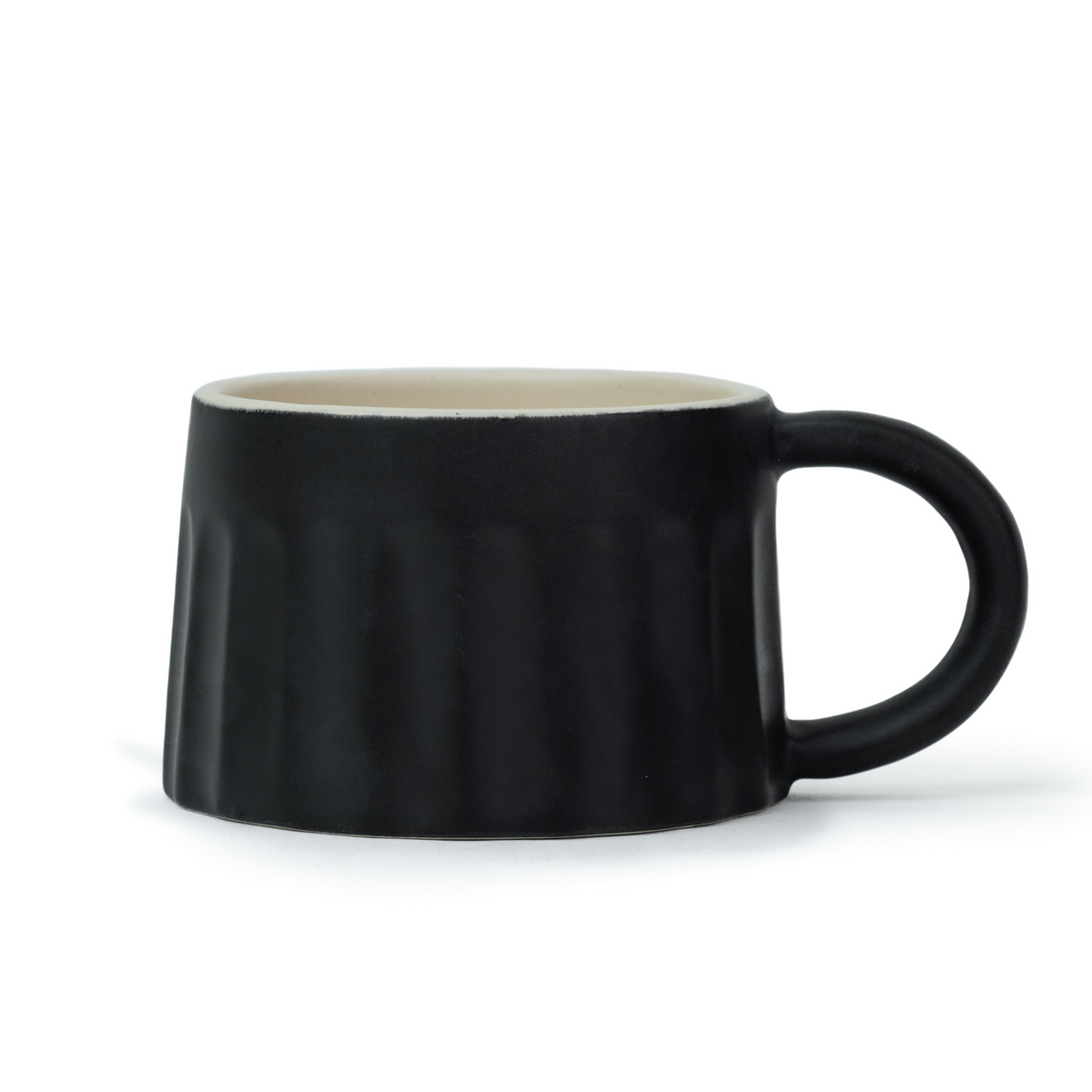 Line Ceramic Cappuccino Cup – Black, 300ml