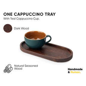 Small Wooden Cappuccino Tray | Elegant Wood Serving Tray