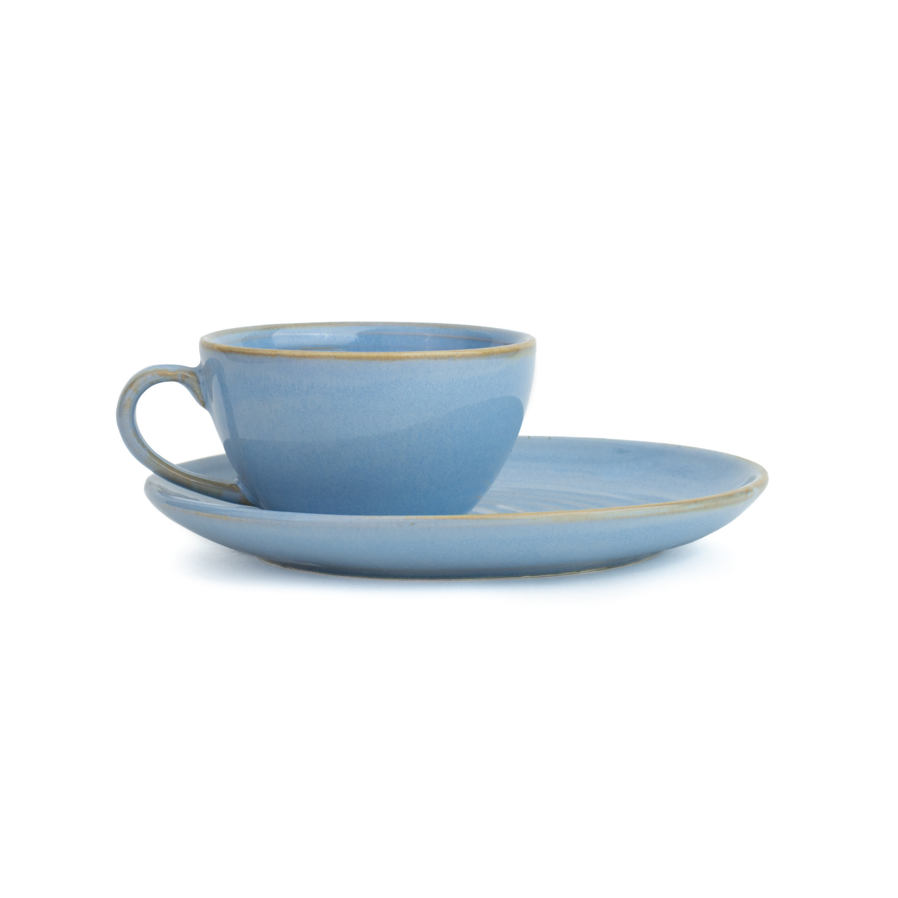 Ceramic Coffee Cup & Saucer Set 250ml – Musky Blue | Reactive Glaze Porcelain