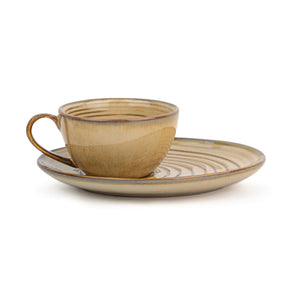 Self Reactive Coffee Cup Saucer Set, 250ml | Ceramic Mug | Glossy Finish