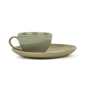 Self Reactive Coffee Cup Saucer Set, 250ml | Ceramic Mug | Glossy Finish