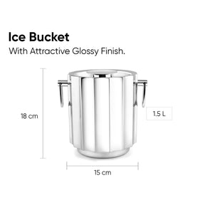 Designer Stainless Steel Ice Bucket | 1500ml | Double-Walled