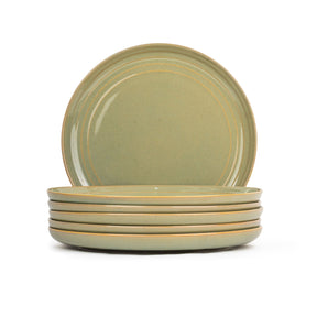 Ceramic Dinner Plates Set, 6 Pieces | Self Reactive Collection | Glossy Finish