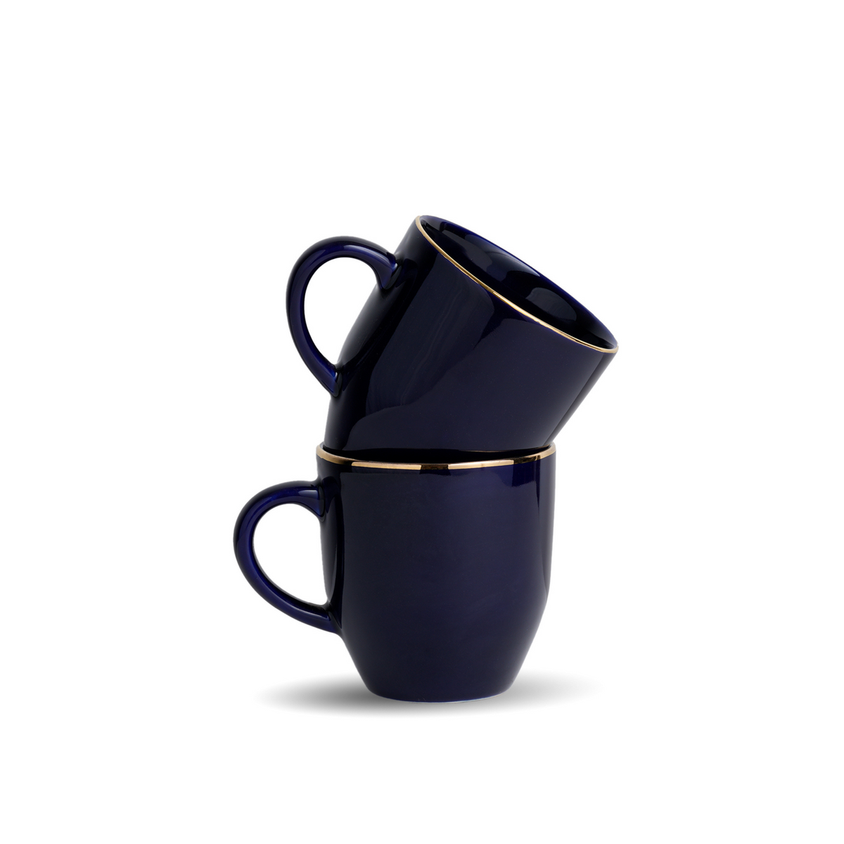 Ceramic Coffee Mug Set – Gold Line Milk Mug Collection | Glossy Finish