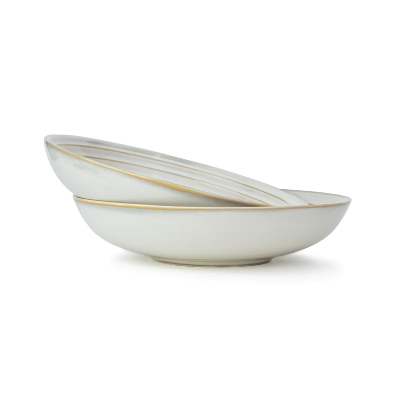 Ceramic Pasta Bowl | Flow Collection | Set of 2 | White