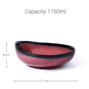 Shay Fine Porcelain Large Serving Bowl 1160ml, 1 Piece, Violet Pink