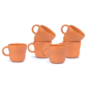 Curvy tea Cup Set of 6 Orange