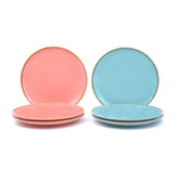 Pink Blue Porcelain Quarter Plates