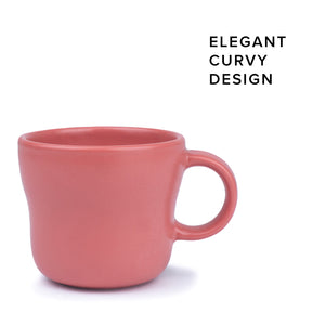 Curvy tea Cup Set of 6 Pink